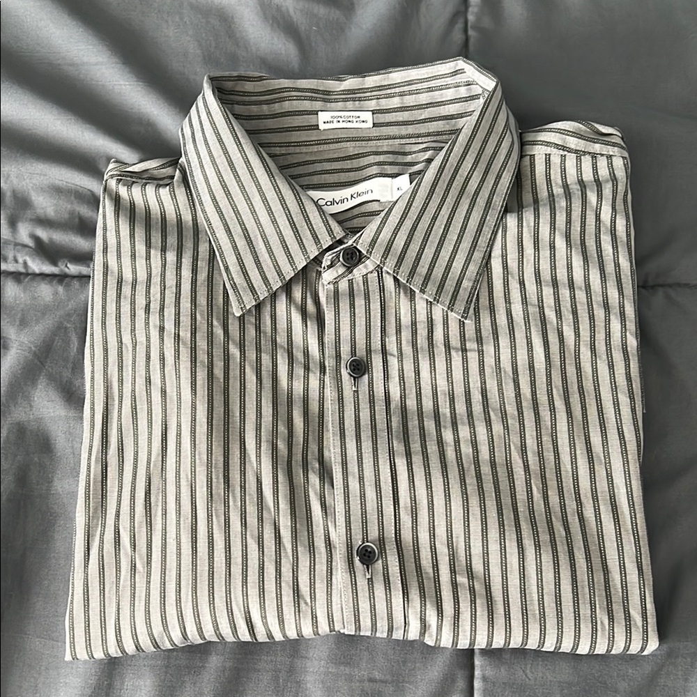Calvin Klein Striped Dress Shirt Size XL
